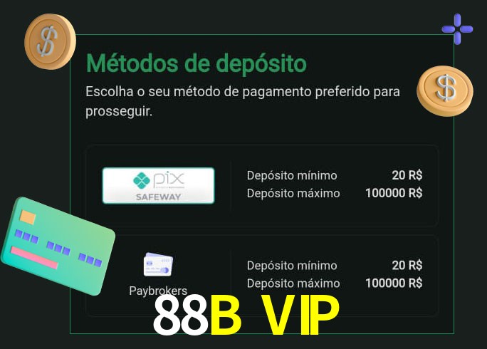 O cassino 88B VIP oferece uma grande variedade de métodos de pagamento
